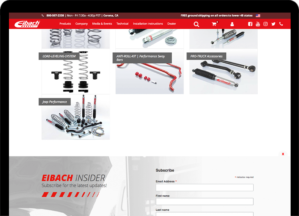 Our Work | Eibach | Web Shop Manager Web Shop Manager
